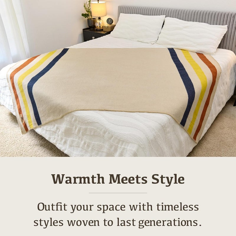 Chubbuck Authentic Chubbuck 100% Wool Blanket Camping (60" x 84") - Large Warm Blanket for Camping, Emergency, Outdoor Concerts and Home Use - Fire Retardant, Soft and Warm Blankets for Winter (Lighthouse) - Image 5